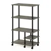 Furinno Turn-n-tube 4-tier Toolless Kitchen Storage Shelf Cart, French Oak Grey/black