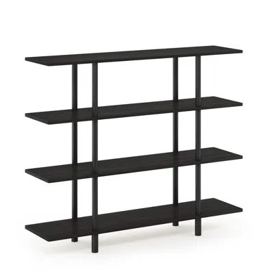 Furinno Turn-n-tube 4-tier Wide Display Shelf, Espresso/black