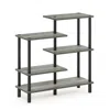 Furinno Turn-n-tube 5-tier Accent Display Rack, French Oak Grey/black