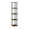 Furinno Turn-n-tube 5 Tier Corner Display Rack Multipurpose Shelving Unit, Amber Pine/black