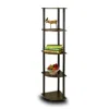 Furinno Turn-n-tube 5 Tier Corner Display Rack Multipurpose Shelving Unit, Espresso/black