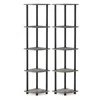 Furinno Turn-n-tube 5 Tier Corner Display Rack Multipurpose Shelving Unit, French Oak Grey/black, Set Of 2