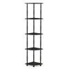 Furinno Turn-n-tube 5 Tier Corner Display Rack Multipurpose Shelving Unit With Classic Tubes, Espresso/black