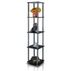 Furinno Turn-n-tube 5-tier Corner Square Rack Display Shelf, Black/grey