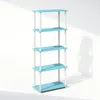 Furinno Turn-n-tube 5-tier Multipurpose Compact Display Rack, Shelving Unit, Bookcase