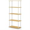 Furinno Turn-n-tube 5-tier Multipurpose Shelf Display Rack, Beech/white, 17091be/wh
