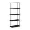 Furinno Turn-n-tube 5-tier Multipurpose Shelf Display Rack, Black/grey