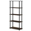 Furinno Turn-n-tube 5-tier Multipurpose Shelf Display Rack, Columbia Walnut/black, 17091cwn/bk