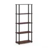 Furinno Turn-n-tube 5-tier Multipurpose Shelf Display Rack, Dark Cherry/black