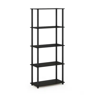 Furinno Turn-n-tube 5-tier Multipurpose Shelf Display Rack, Espresso/black In Brown