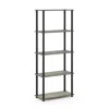 Furinno Turn-n-tube 5-tier Multipurpose Shelf Display Rack, French Oak Grey/black