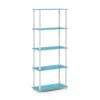 Furinno Turn-n-tube 5-tier Multipurpose Shelf Display Rack, Light Blue/white