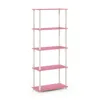 Furinno Turn-n-tube 5-tier Multipurpose Shelf Display Rack, Pink/white