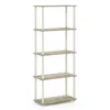 Furinno Turn-n-tube 5-tier Multipurpose Shelf Display Rack, Sonoma Oak/white