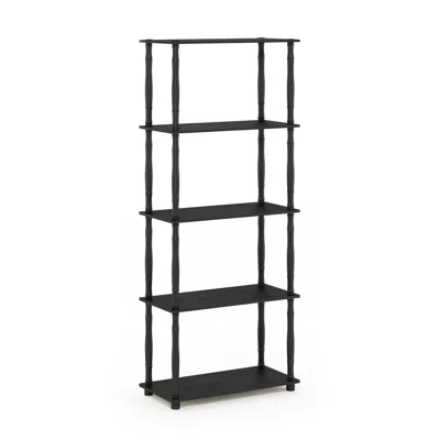 Furinno Turn-n-tube 5-tier Multipurpose Shelf Display Rack With Classic Tubes, Americano/black