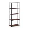Furinno Turn-n-tube 5-tier Multipurpose Shelf Display Rack With Classic Tubes, Dark Cherry/black