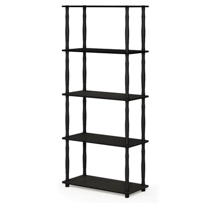 Furinno Turn-n-tube 5-tier Multipurpose Shelf Display Rack With Classic Tubes, Espresso/black, 18032ex/bk