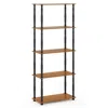 Furinno Turn-n-tube 5-tier Multipurpose Shelf Display Rack With Classic Tubes, Light Cherry/black