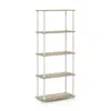 Furinno Turn-s-tube 5-tier Multipurpose Shelf Display Rack With Square Tubes, Sonoma Oak/white