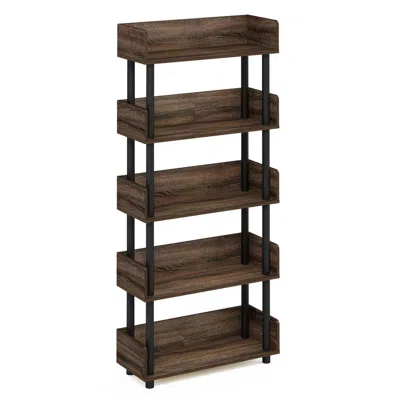 Furinno Turn-n-tube 5-tier Toolless Freestanding Multipurposes Display Rack In Brown