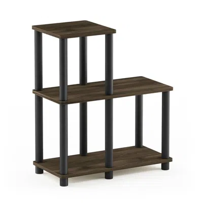 Furinno Turn-n-tube Accent Decorative Shelf, Columbia Walnut/black