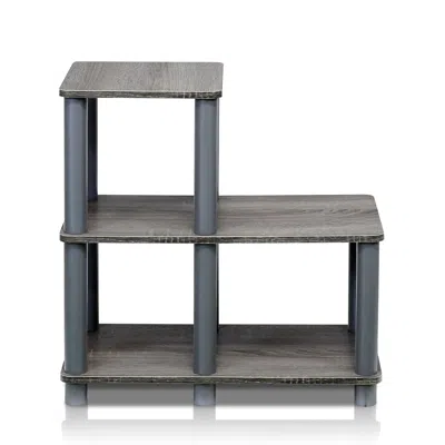 Furinno Turn-n-tube Accent Decorative Shelf, French Oak/grey In Gray
