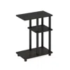 Furinno Turn-n-tube C Shape Sofa Side Table, Espresso/black