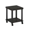 Furinno Turn-n-tube Classic 2-tier End Table, Side Table With Casters, Espresso/black