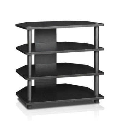 Furinno Turn-n-tube Easy Assembly 4-tier Petite Tv Stand, Blackwood