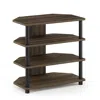 Furinno Turn-n-tube Easy Assembly 4-tier Petite Tv Stand, Columbia Walnut/black