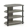 Furinno Turn-n-tube Easy Assembly 4-tier Petite Tv Stand, French Oak Grey/black