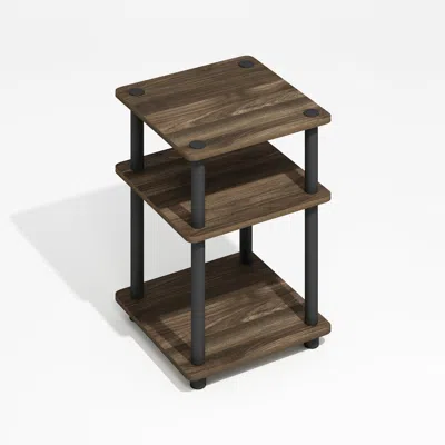 Furinno Turn-n-tube Easy Assembly Multipurpose Shelf, Brown Walnut/black