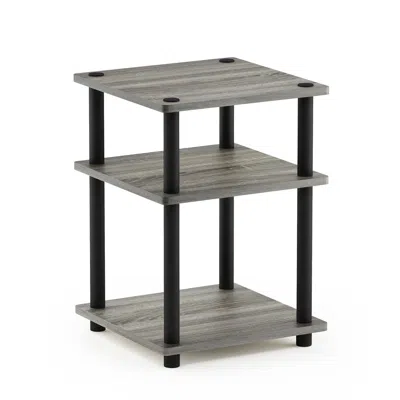 Furinno Turn-n-tube Easy Assembly Multipurpose Shelf, French Oak Grey/black In Gray