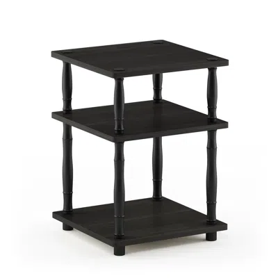 Furinno Turn-n-tube Easy Assembly Multipurpose Shelf With Classic Tubes, French Oak Grey/black