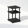 Furinno Turn-n-tube Easy Assembly Nightstand, Bedside Table With Open Shleves, Blackwood In Black