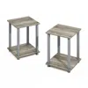 Furinno Turn-n-tube Easy Assembly Stackable Bookcase, Bookshelf, French Oak/grey In Multi
