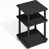 Furinno Turn-n-tube End Table, Side Table With Shelf, Darkwood