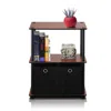 Furinno Turn-n-tube Go Green 3-tier Multipurpose Storage Rack Shelving Unit W/bins, Dark Cherry/black