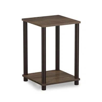 Furinno Turn-n-tube Haydn End Table, Walnut/brown