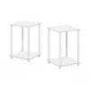 Furinno Turn-n-tube Haydn End Table, White/white, Set Of 2