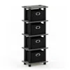 Furinno Turn-n-tube Laci 4-bins System Rack, French Oak Grey/black