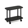 Furinno Turn-n-tube Modern Oval End Table, Side Table With Casters, Espresso/black
