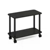 Furinno Turn-n-tube Modern Rectangle End Table, Side Table With Casters, Espresso/black