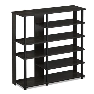 Furinno Turn-n-tube Multi Storage Shoe Rack, Espresso/black In Blue