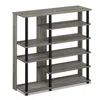 Furinno Turn-n-tube Multi Storage Shoe Rack, French Oak Grey/black