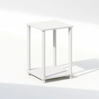 Furinno Turn-n-tube Nightstand, Bedside Table, White/white