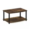 Furinno Turn-n-tube No Tools 2-tier Elevated Tv Stands, Amber Pine/black