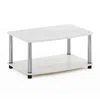 Furinno Turn-n-tube No Tools 2-tier Elevated Tv Stands, White Oak/chrome