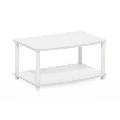 Furinno Turn-n-tube No Tools 2-tier Elevated Tv Stands, White/white