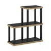 FURINNO TURN-N-TUBE NO TOOLS 3-CUBE DECORATIVE DISPLAY SHELF, AMERICANO/BLACK